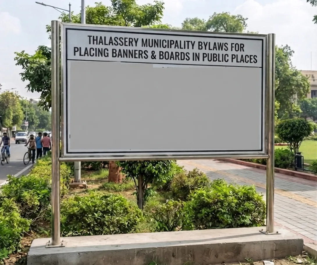 thalassery municipality bylaws for placing Banners & Board in Public Places