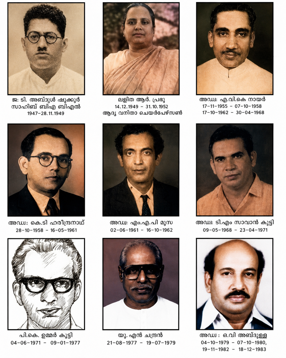 നഗരസഭയെ നയിച്ച സാരഥികള്‍